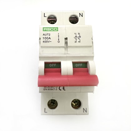 Reco AUT2 100A 100 Amp 2 Double Pole Isolator Main Switch Disconnector